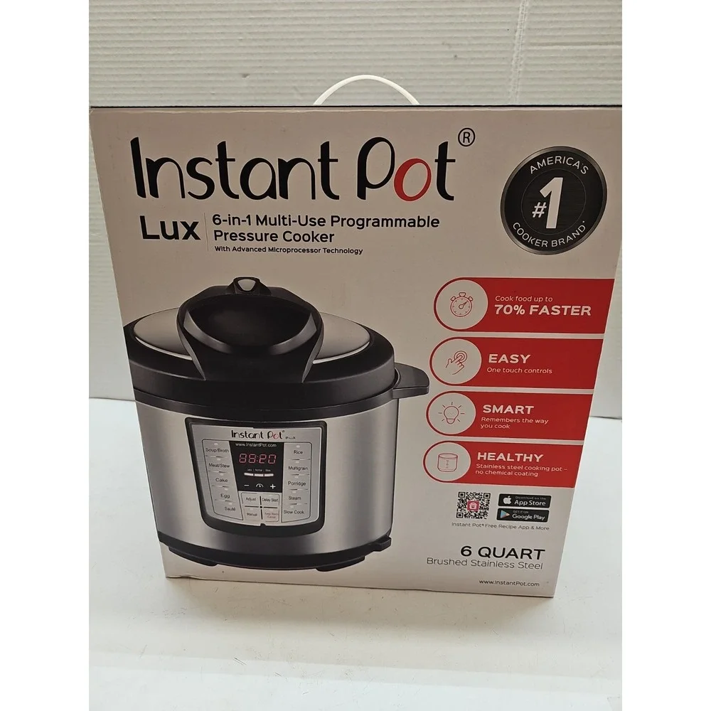Instant Pot IP-LUX60 V3 6 Quart 6-IN-1 Programmable Electric Pressure Cooker